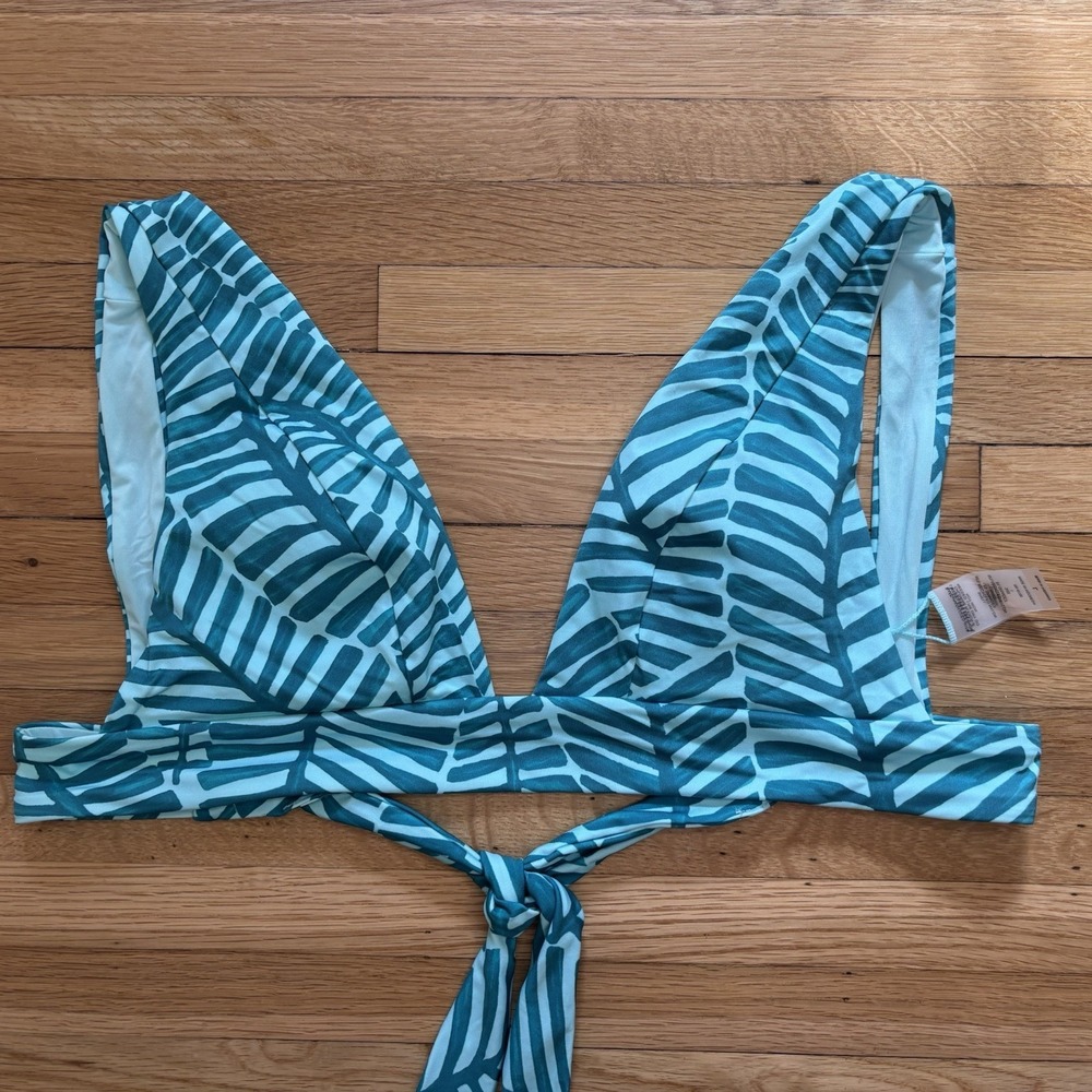 VITAMIN A Swim Top Bikini Women's Large Triangle Straps Tropical Top Only Beach - Picture 1 of 7